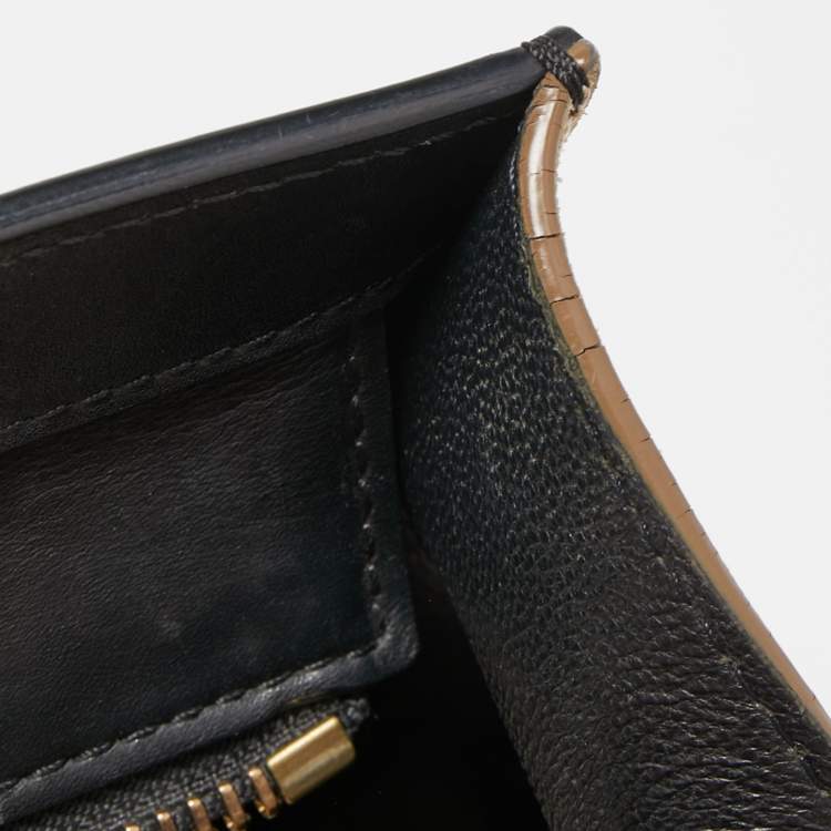 Pre Owned Celine Tri Color Leather and Suede Mini Luggage Tote