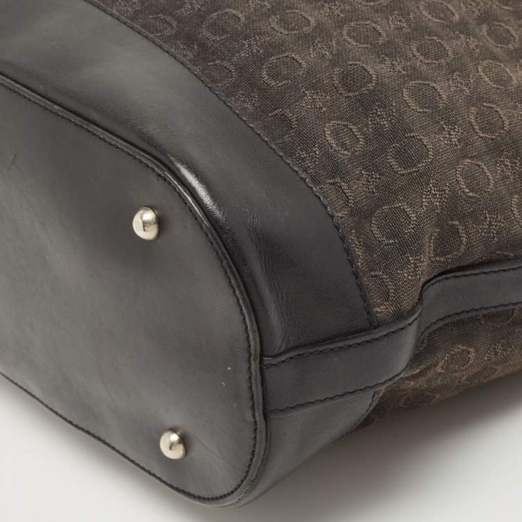 Pre Owned Celine Black Macadam Canvas And Leather Tote