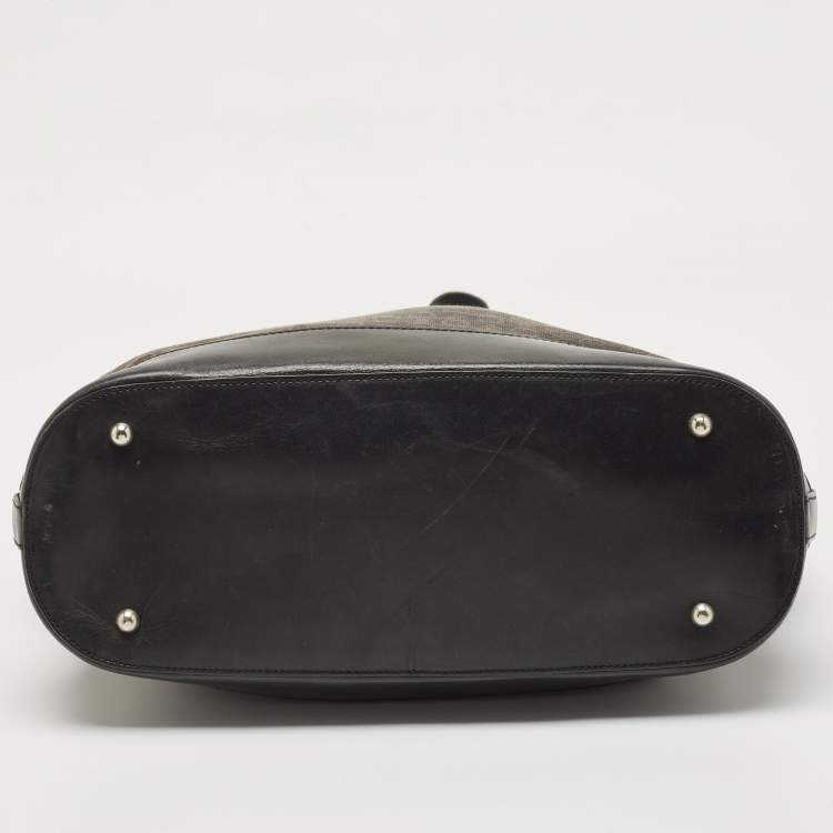 Pre Owned Celine Black Macadam Canvas And Leather Tote