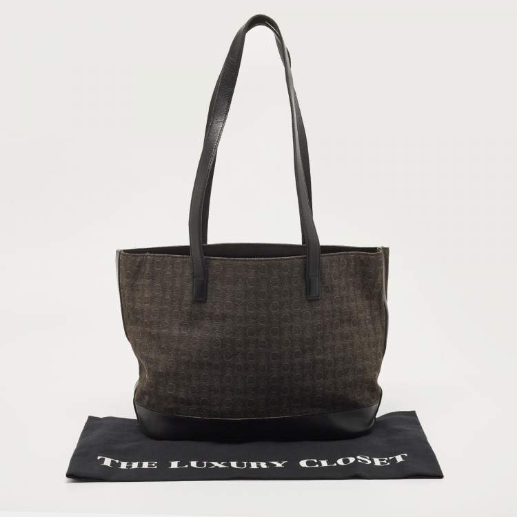 Pre Owned Celine Black Macadam Canvas And Leather Tote