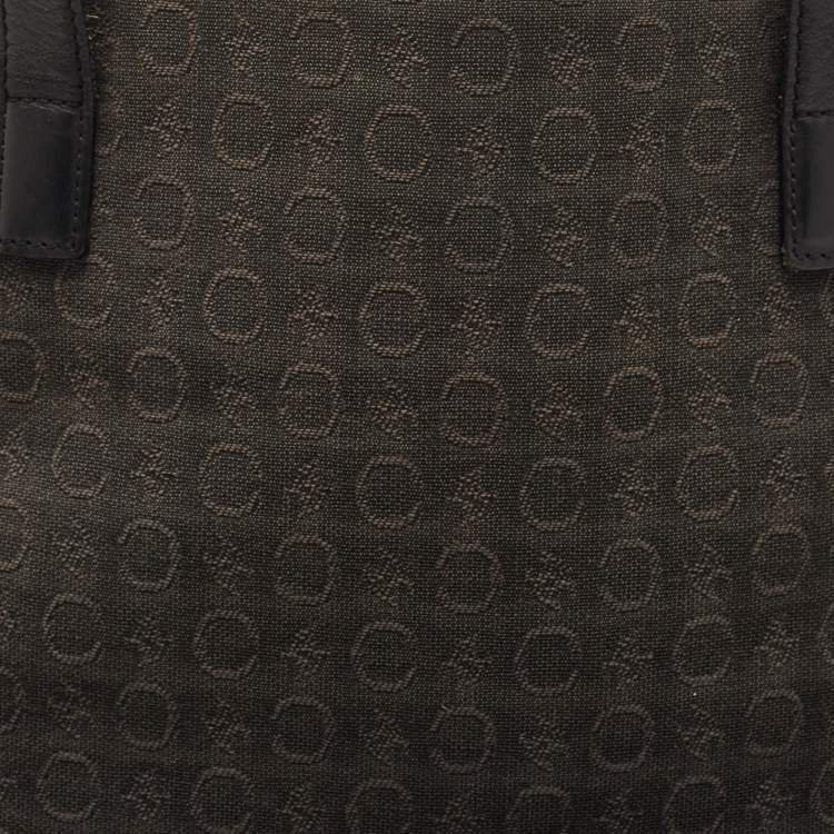 Pre Owned Celine Black Macadam Canvas And Leather Tote