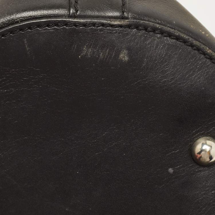 Pre Owned Celine Black Macadam Canvas And Leather Tote