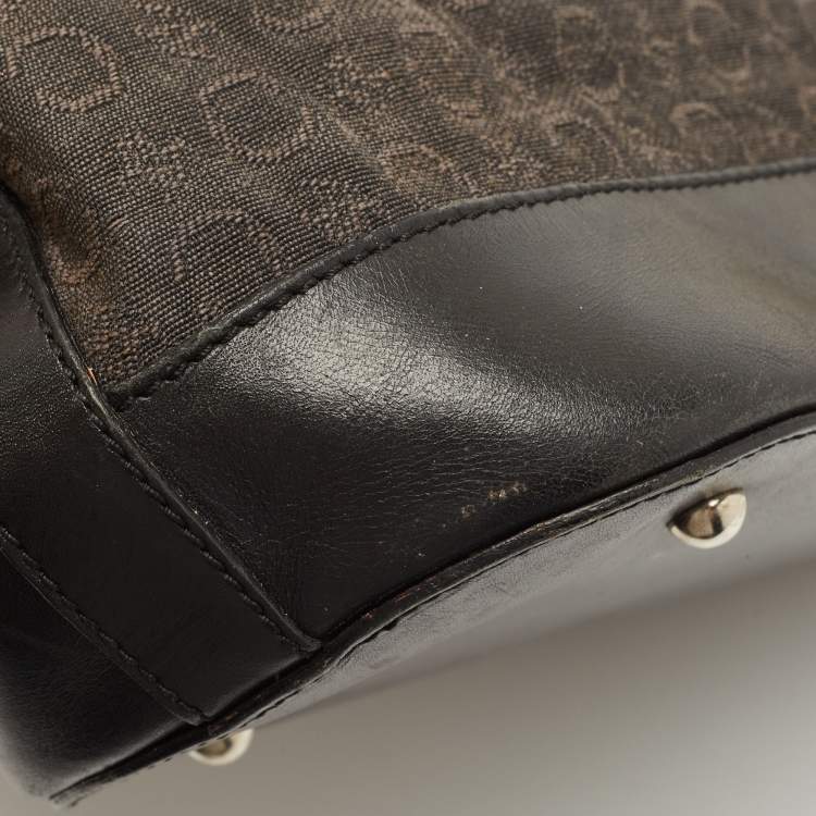 Pre Owned Celine Black Macadam Canvas And Leather Tote