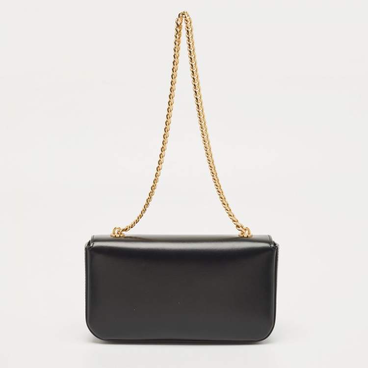 Pre Owned Celine Black Shiny Leather Triomphe Shoulder Bag