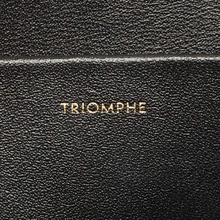 Pre Owned Celine Black Shiny Leather Triomphe Shoulder Bag