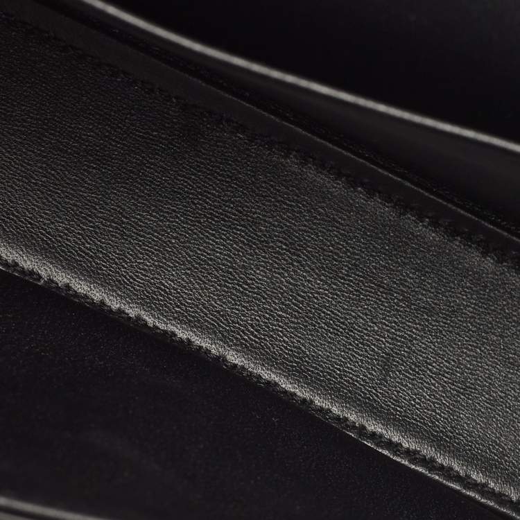 Pre Owned Celine Black Shiny Leather Triomphe Shoulder Bag