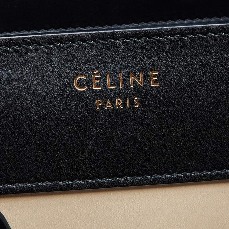 Pre Owned Celine Tri Color Leather Micro Luggage Tote