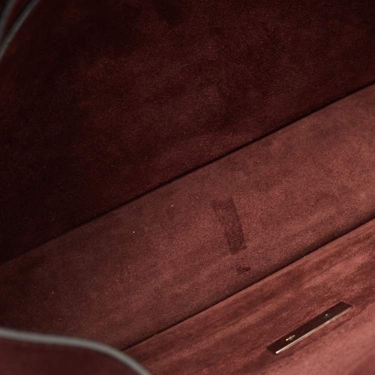 Pre Owned Celine Burgundy Leather and Suede Medium Diamond Shoulder Bag