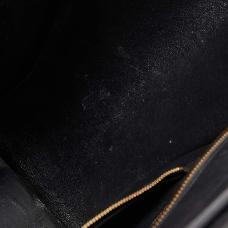 Pre Owned Celine Tricolor Leather and Jacquard Fabric Mini Luggage Tote