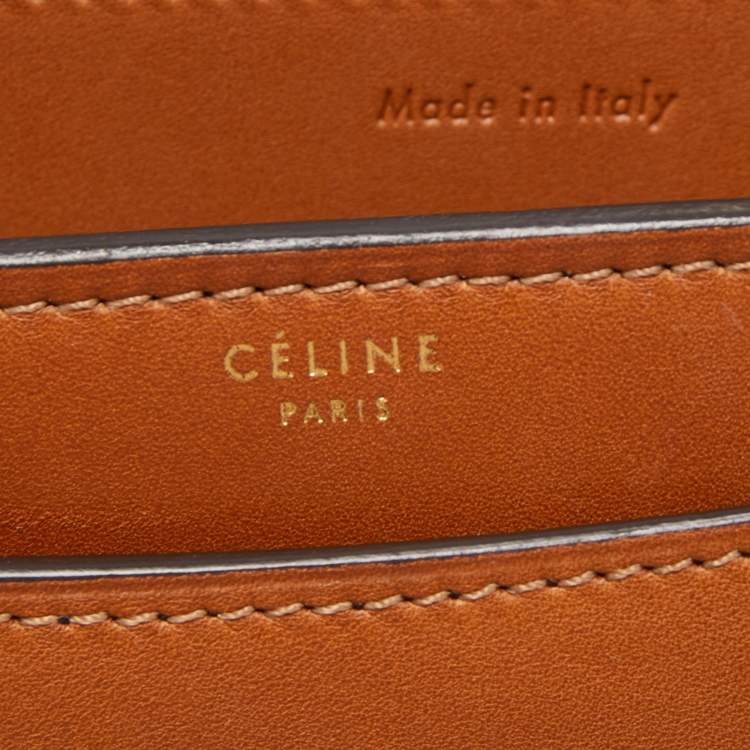 Pre Owned Celine Black/Tan Leather Large Case Flap Chain Bag