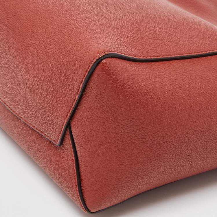 Pre Owned Celine Dark Claycourt Leather Small Sangle Hobo