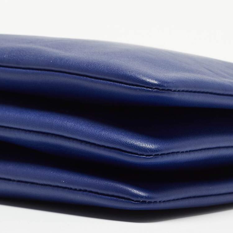 Pre Owned Celine Navy Blue Leather Trio Crossbody Bag