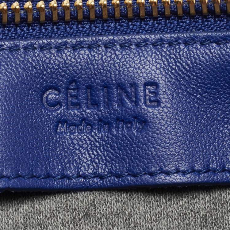 Pre Owned Celine Navy Blue Leather Trio Crossbody Bag