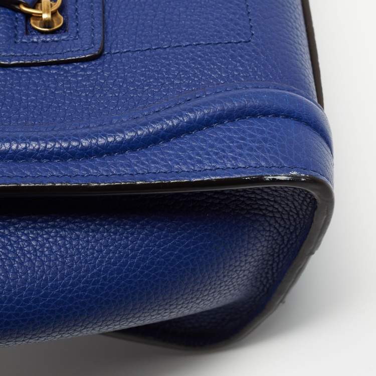 Pre Owned Celine Blue Grain Leather Nano Luggage Tote