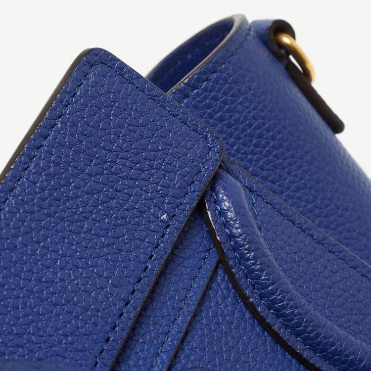 Pre Owned Celine Blue Grain Leather Nano Luggage Tote