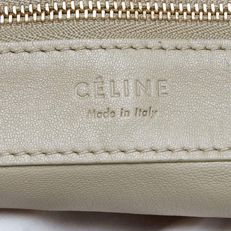 Pre Owned Celine Beige/Yellow Leather Vertical Cabas Tote