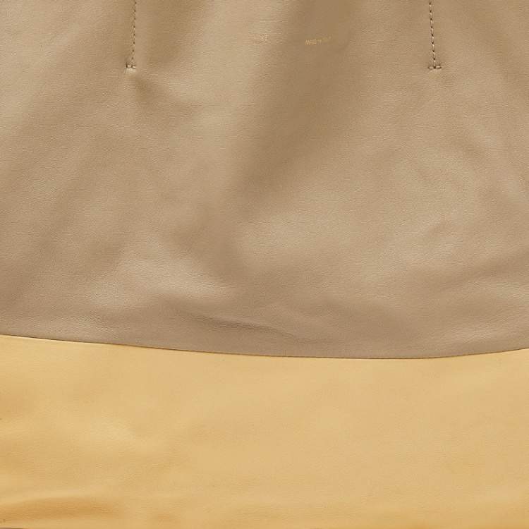 Pre Owned Celine Beige/Yellow Leather Vertical Cabas Tote