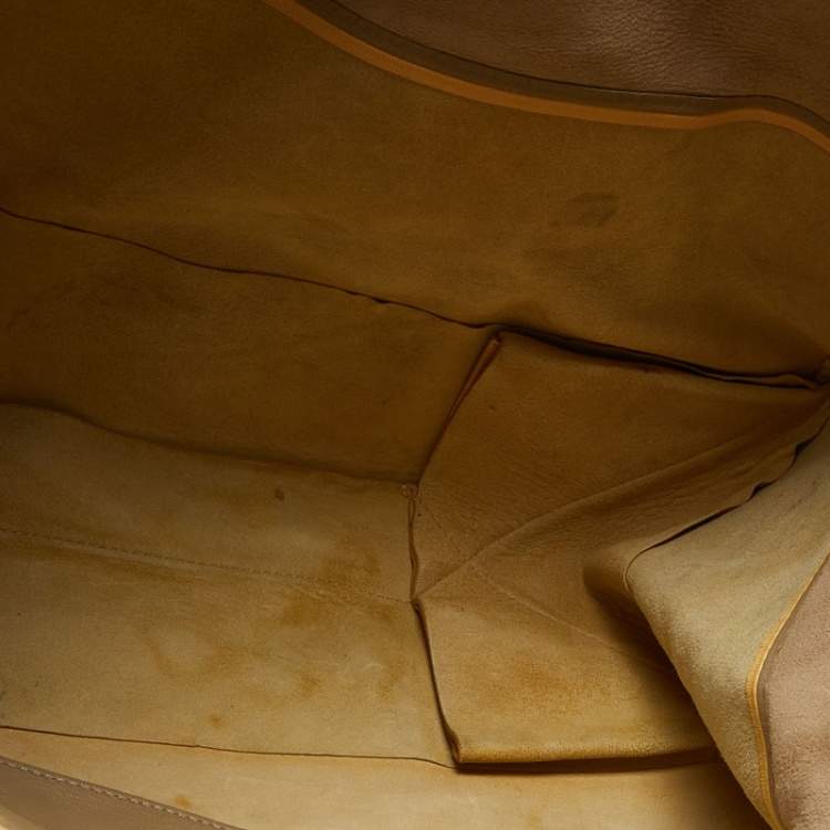 Pre Owned Celine Beige/Yellow Leather Vertical Cabas Tote