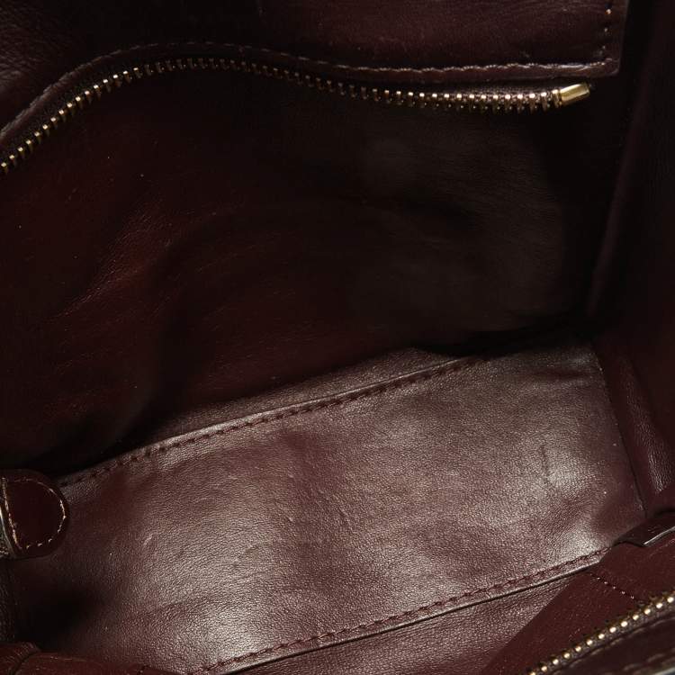 Pre Owned Celine Tri Color Leather Nano Luggage Tote