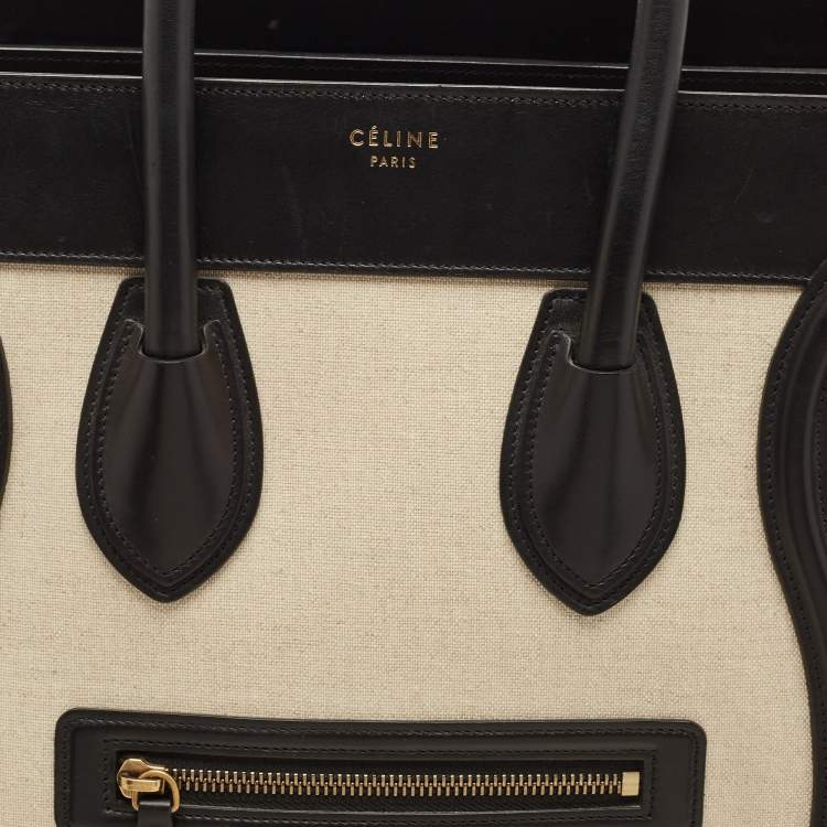 Pre Owned Celine Tricolor Canvas and Leather Mini Luggage Tote