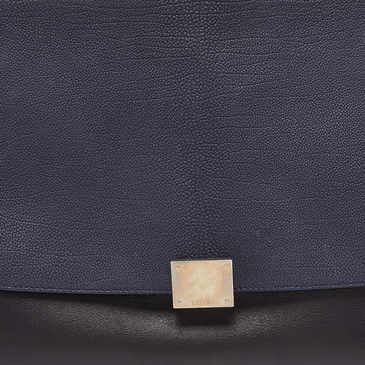 Pre Owned Celine Tri Color Leather Medium Trapeze Bag