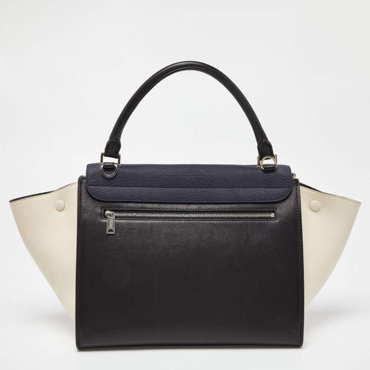 Pre Owned Celine Tri Color Leather Medium Trapeze Bag