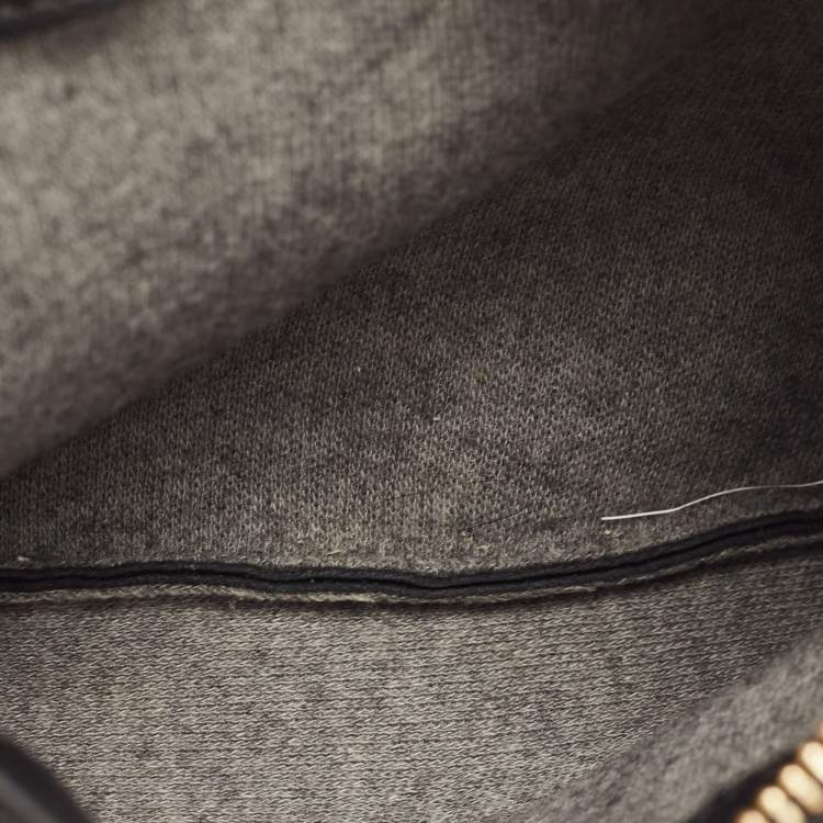 Pre Owned Celine Black Leather Small Trio Crossbody Bag