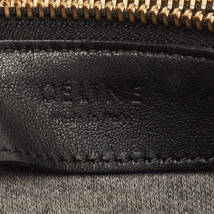 Pre Owned Celine Black Leather Small Trio Crossbody Bag