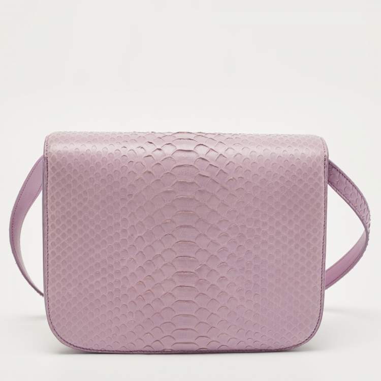 Pre Owned Celine Lilac Python Medium Classic Box Bag