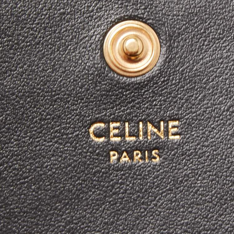 Pre Owned Celine Black Leather Triomphe Card Case