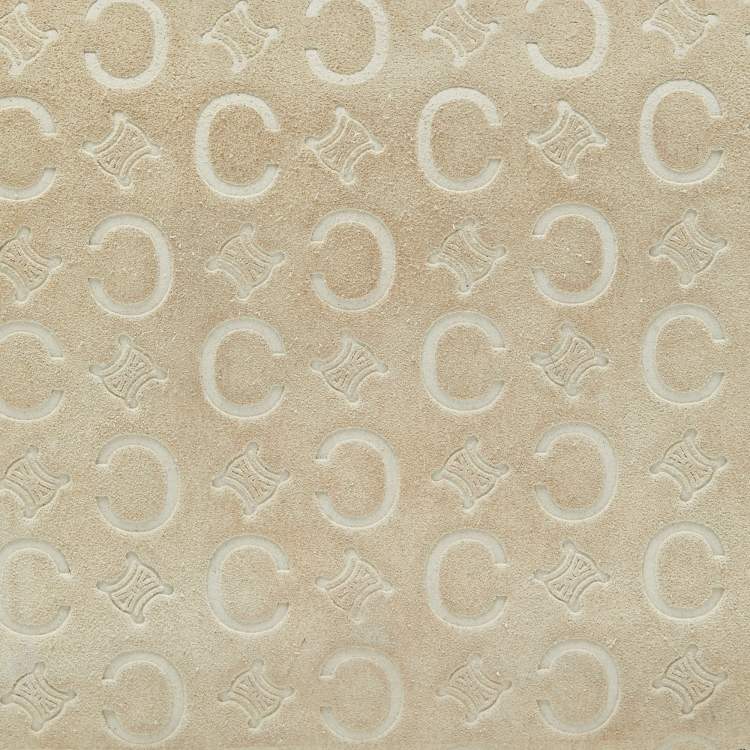 Pre Owned Celine Beige/Tan Macadam Suede and Leather Vintage Flap Bag