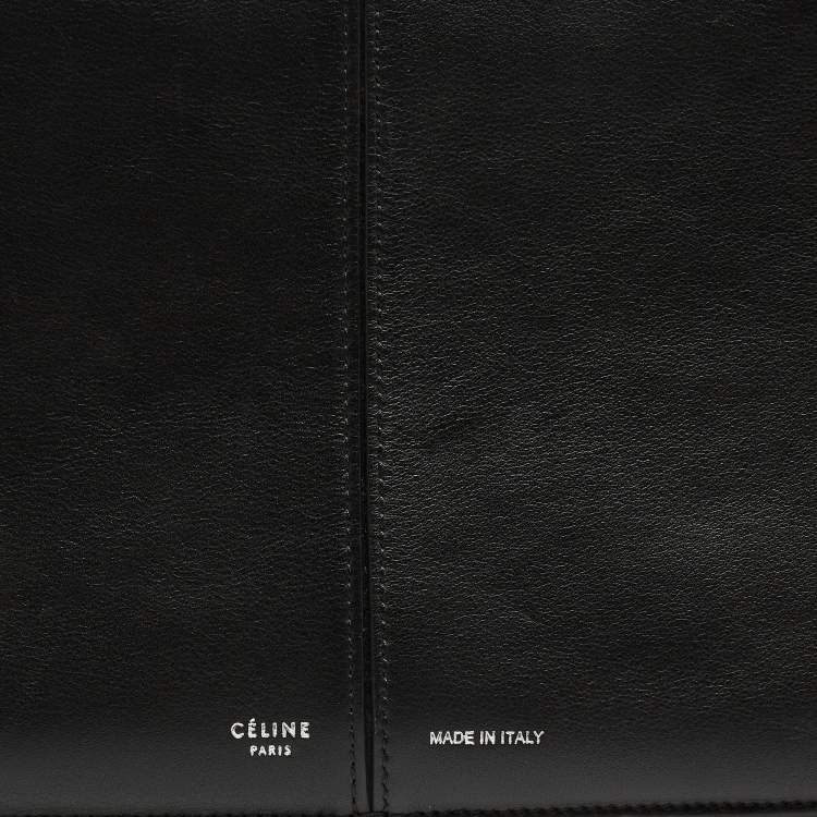 Pre Owned Celine Black Leather Trifold Chain Clutch