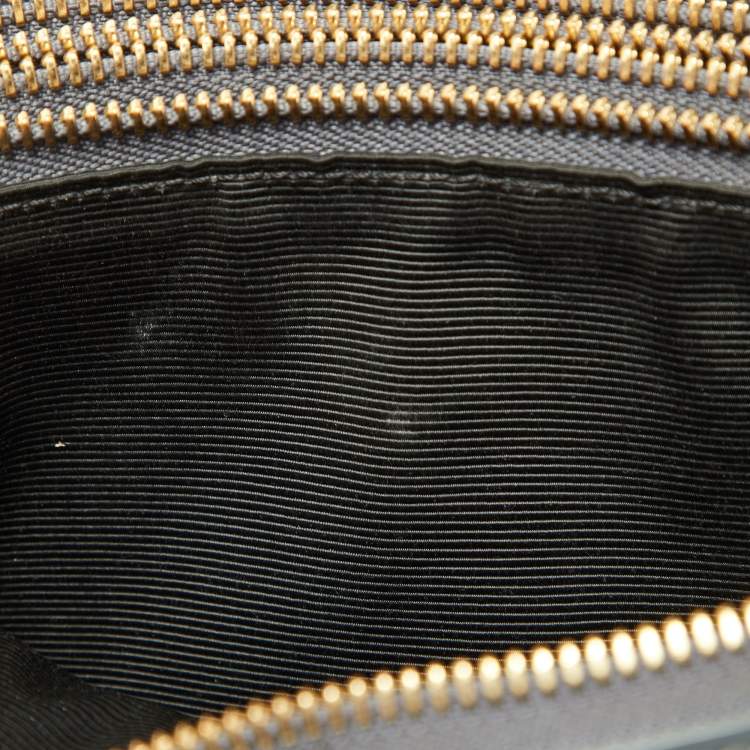 Pre Owned Celine Grey Leather Small Trio Crossbody Bag 