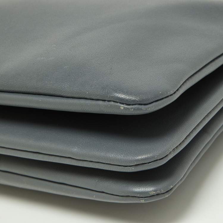 Pre Owned Celine Grey Leather Small Trio Crossbody Bag 