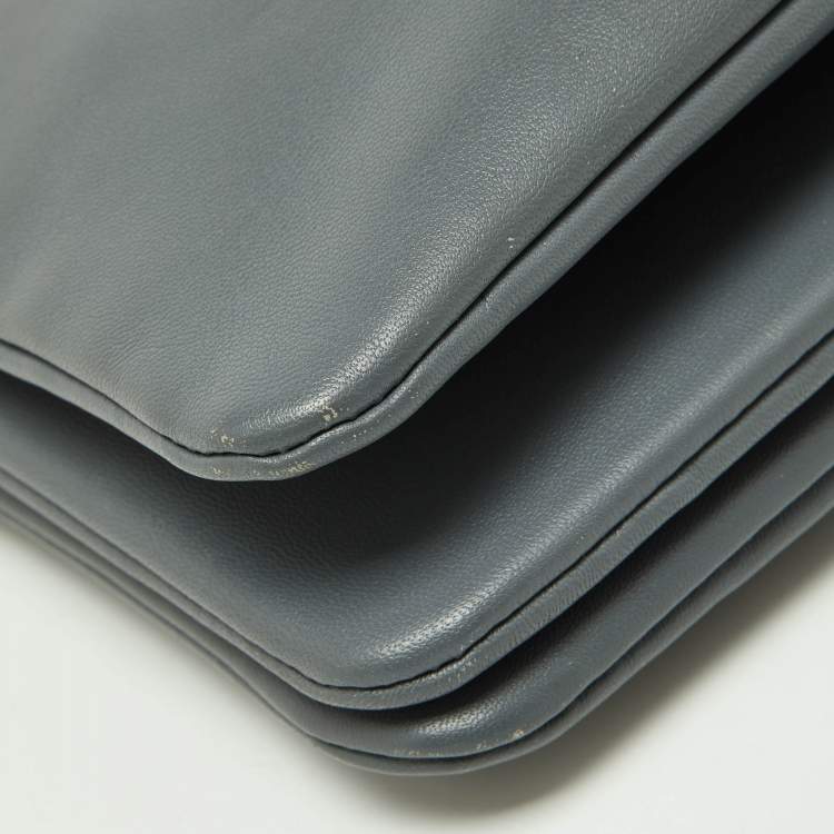 Pre Owned Celine Grey Leather Small Trio Crossbody Bag 