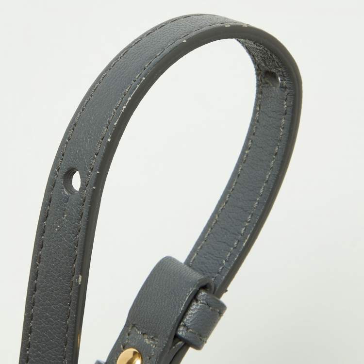 Pre Owned Celine Grey Leather Small Trio Crossbody Bag 