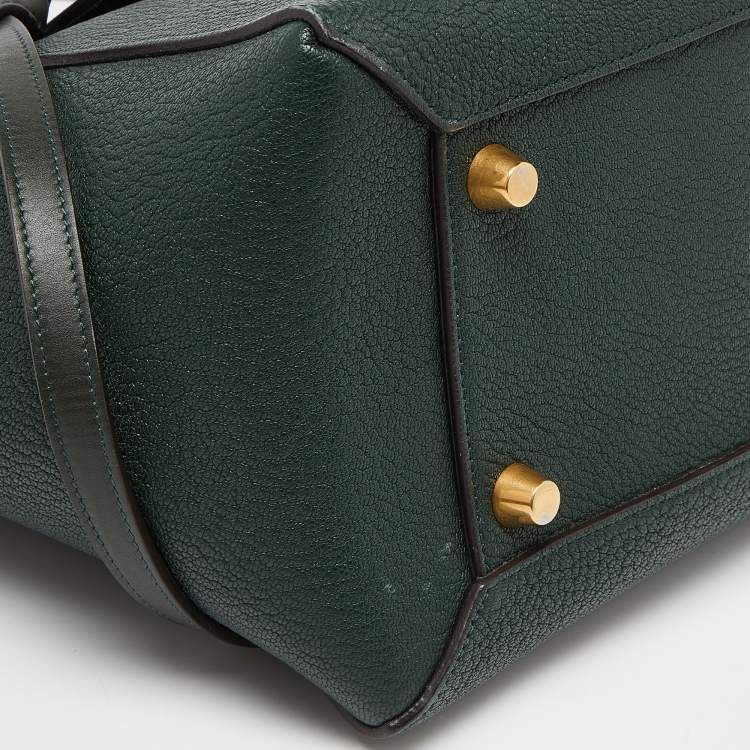 Pre Owned Celine Green Leather Mini Belt Top Handle Bag