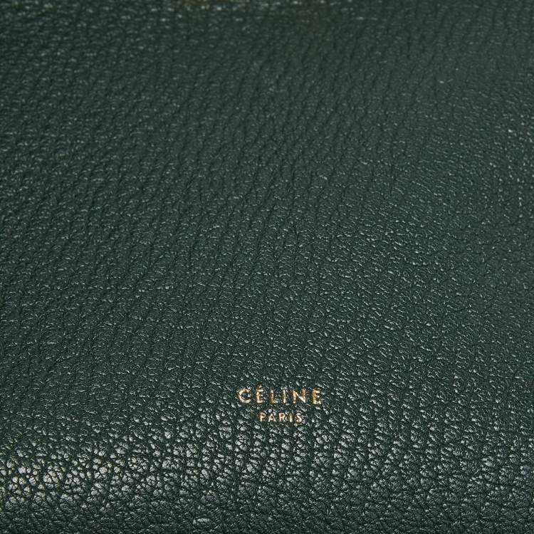 Pre Owned Celine Green Leather Mini Belt Top Handle Bag