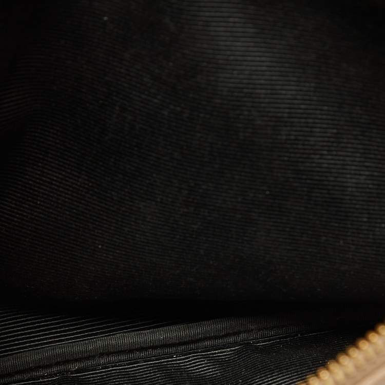 Pre Owned Celine Beige Leather Small Trio Crossbody Bag 