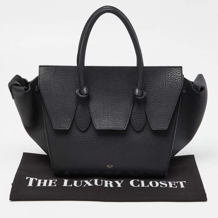 Pre Owned Celine Black Leather Mini Tie Tote