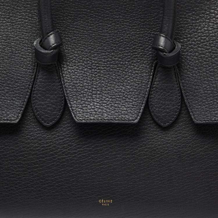 Pre Owned Celine Black Leather Mini Tie Tote
