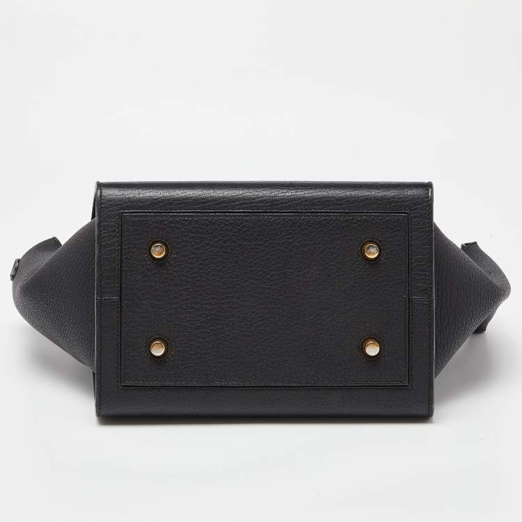 Pre Owned Celine Black Leather Mini Tie Tote