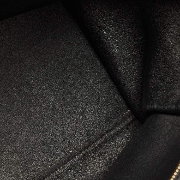 Pre Owned Celine Black Python and Suede Medium Trapeze Top Handle Bag