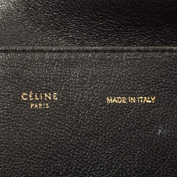 Pre Owned Celine Black Python and Suede Medium Trapeze Top Handle Bag