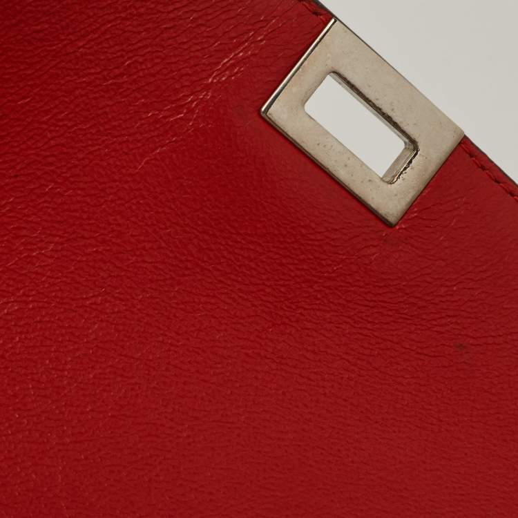 Pre Owned Celine Tri Color Leather and Suede Medium Trapeze Bag