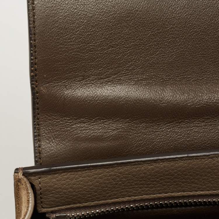 Pre Owned Celine Grey Leather and Suede Small Trapeze Bag