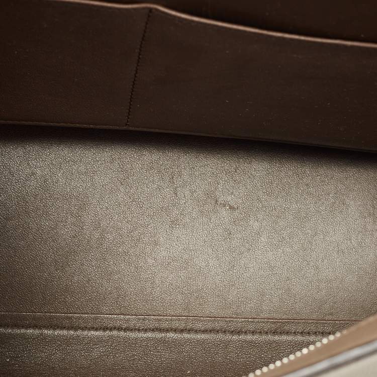 Pre Owned Celine Grey Leather and Suede Small Trapeze Bag