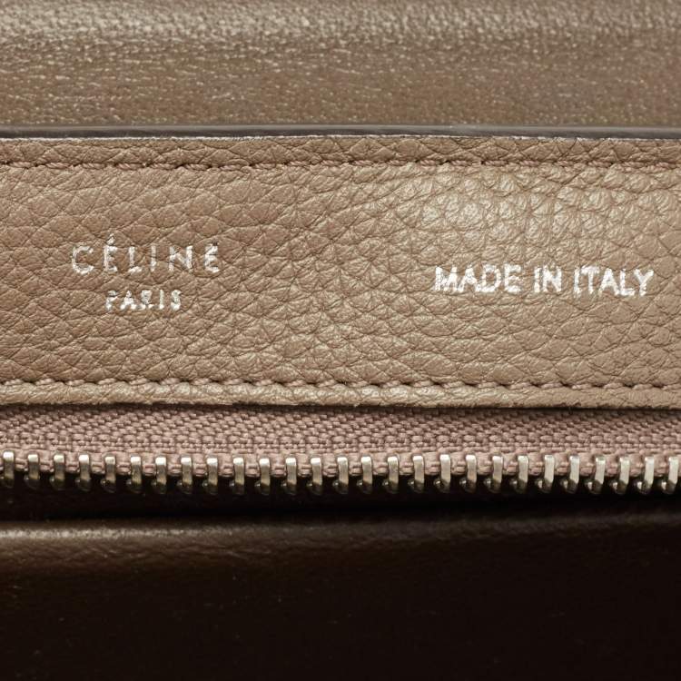 Pre Owned Celine Grey Leather and Suede Small Trapeze Bag