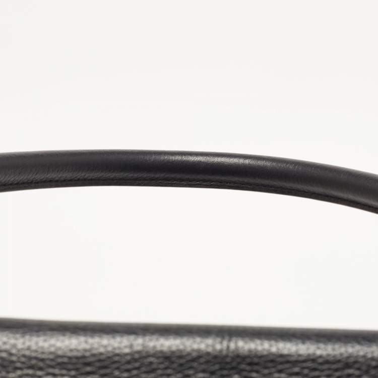Pre Owned Celine Black Leather and Suede Large Trapeze Top Handle Bag