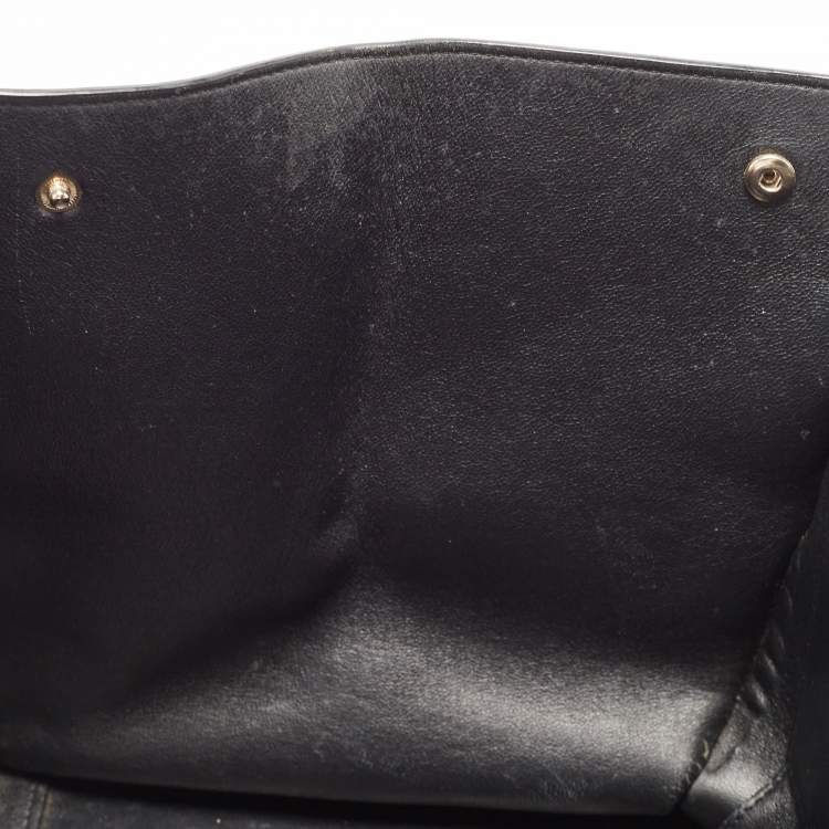 Pre Owned Celine Black Leather and Suede Large Trapeze Top Handle Bag